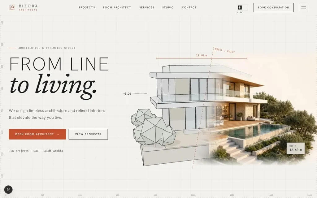 Najd Studio Portfolio: A portfolio website for an architecture studio