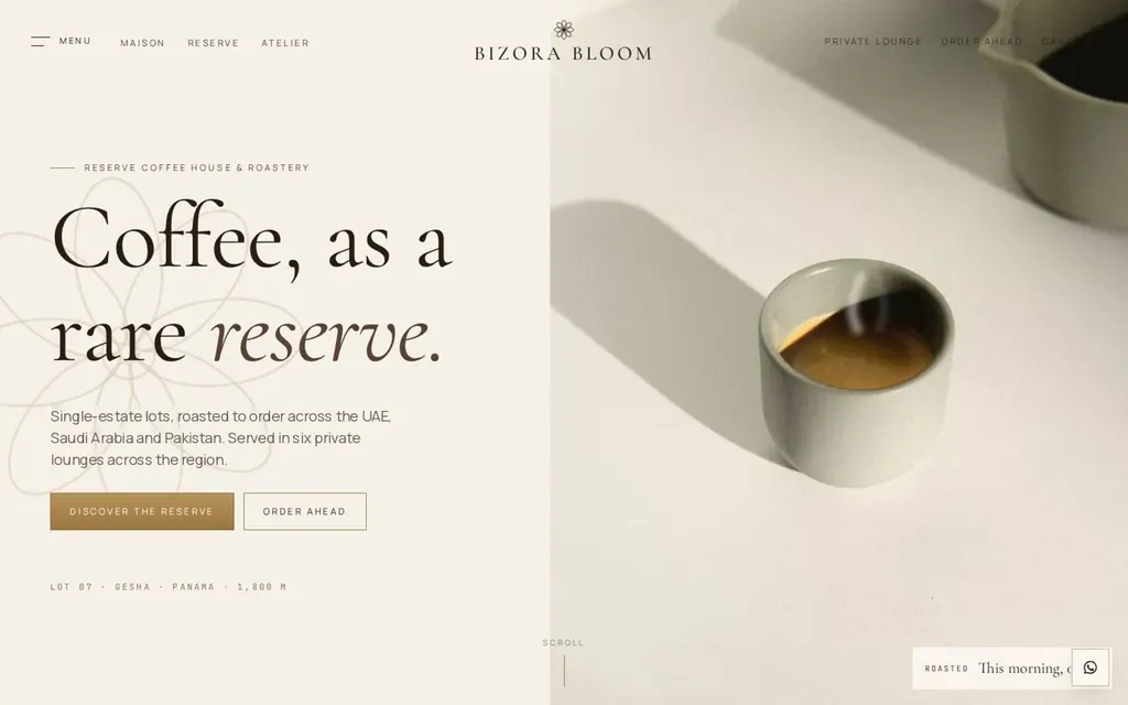 Bloom Coffee Ordering interface