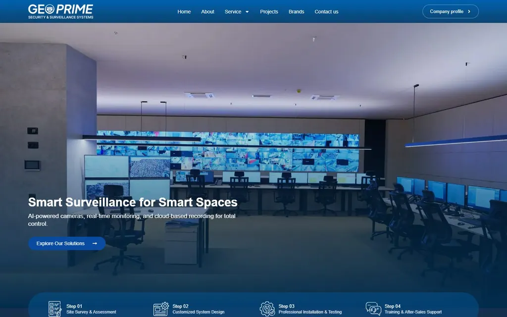 GEO Prime Security Website interface