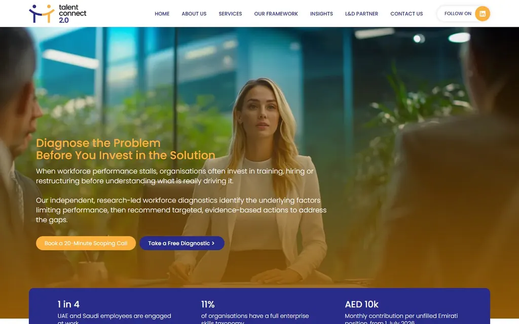 Talent Connect 2.0 Website interface